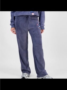 NWT Disney junior stitch plush fleece sweatpants blue size medium